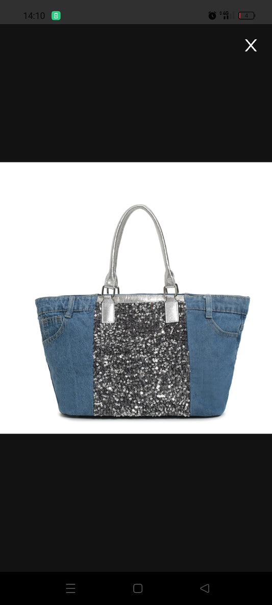 Borsa Shin jeans nera