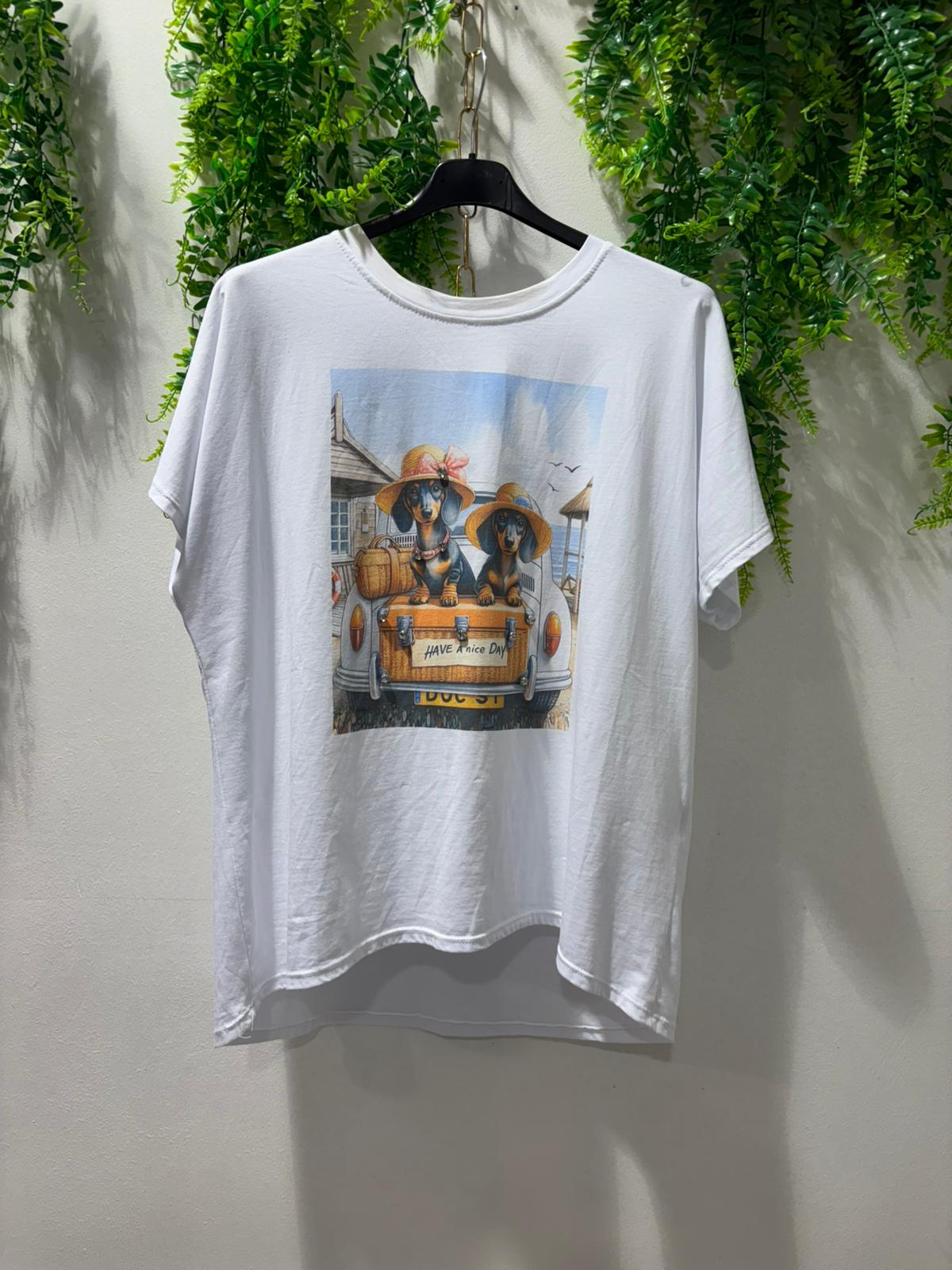 t-shirt con stampa vestibilità morbida