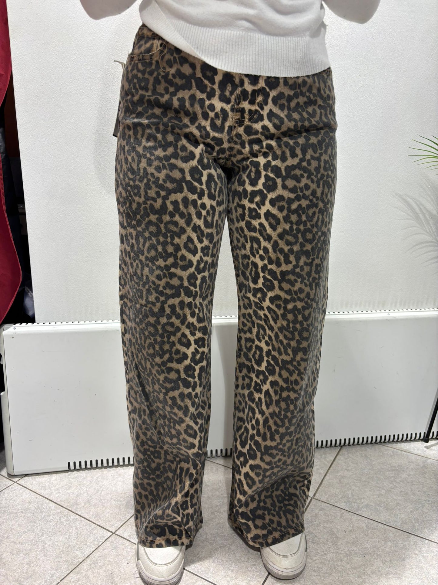 jeans palazzo leopardato