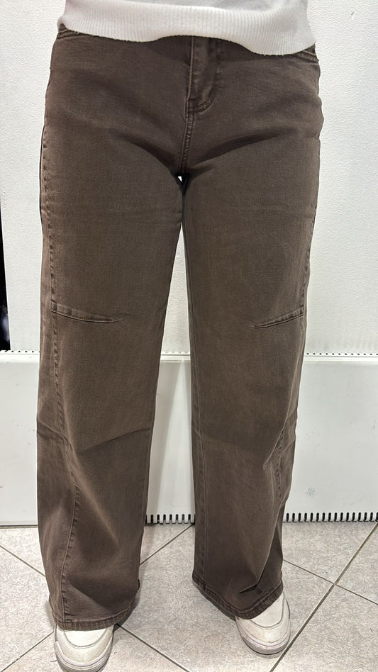 jeans palazzo marrone