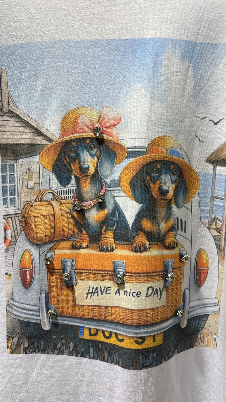 t-shirt con stampa vestibilità morbida